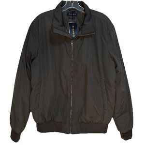 Piombo Large Bomber Jacket Padded Lined Coat Gray Full Zip Pockets NWT
